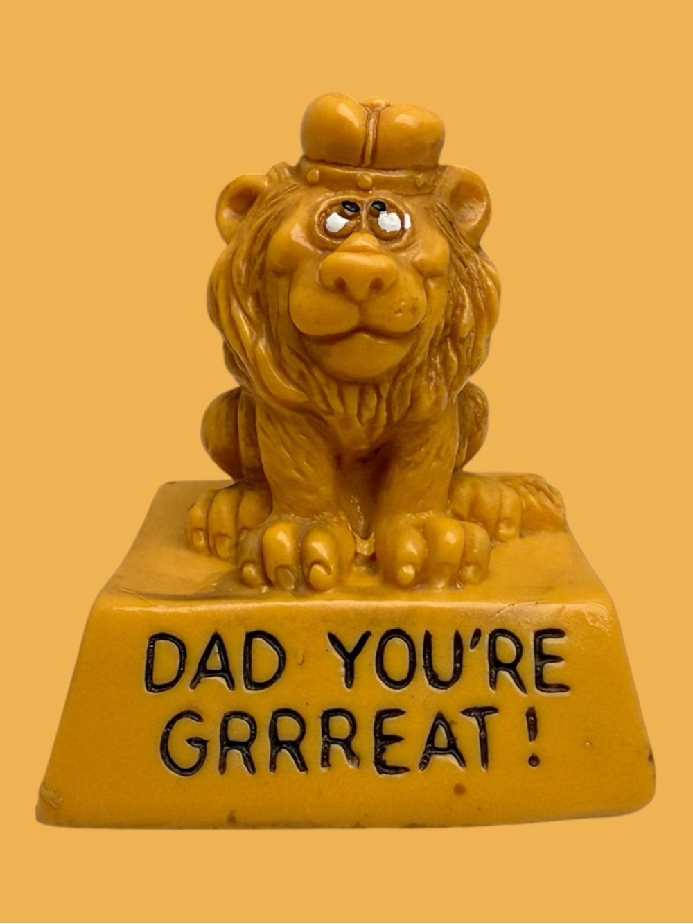 Vintage Lion Statue Dad You're Grrreat! Wallace Berrie Co. 1974 1970s